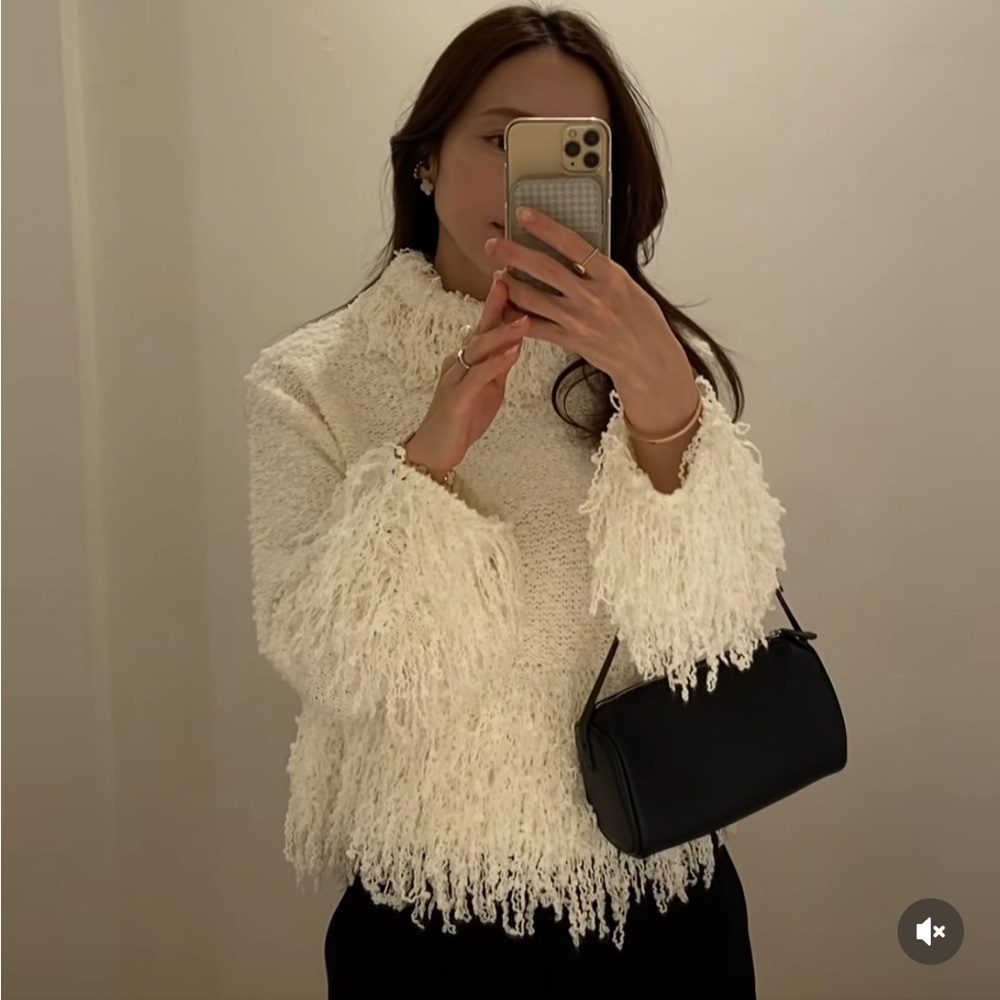 Zara NWT fringe knit jumper sweater 4737/102 - Picture 3 of 14